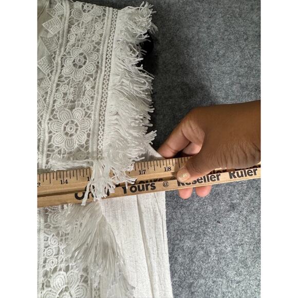 Anthro Love Binetti Dress Women XS Sleeveless Embroidered Peasant Boho Fringe - Picture 3 of 7